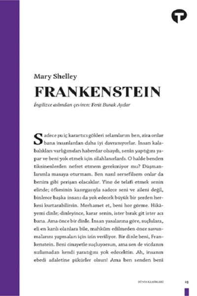 Turkuvaz Kitap Frankenstein / Turkuvaz Kitap / Mary Shelley