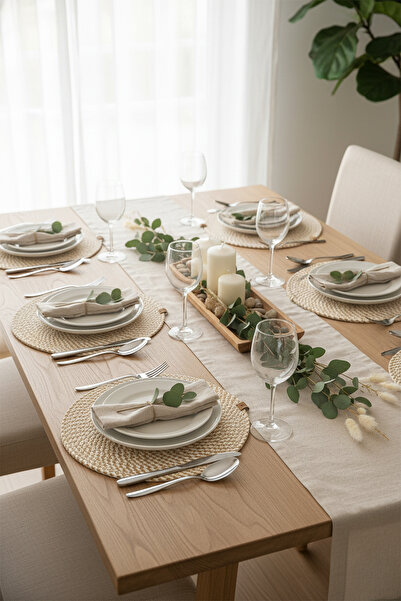 monovia 6'lı Kırçıllı Gold Beyaz Rengi 33 cm Polyester Kordon Yuvarlak Supla – Amerikan Servis Tabak Altlığı