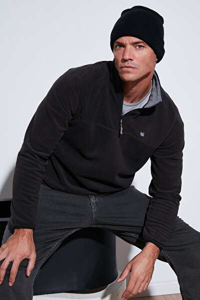 Buratti Slim Fit Anti-Pilling Non-Pilling Bato Collar Cold-Proof Fleece-Lined Fleece Men's Fleece