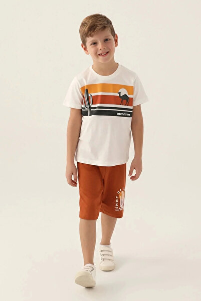 Rolypoly Boy's Cream Bermuda Suit