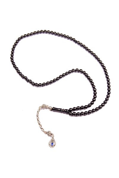 Burhan Sağlam Küre Kesim 6x6 mm 99'luk Gürcü Oltu 42 Cm Alpaka Püsküllü Tesbi...