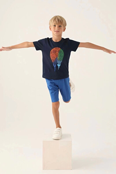 Rolypoly Boy's Navy Blue Bermuda Suit