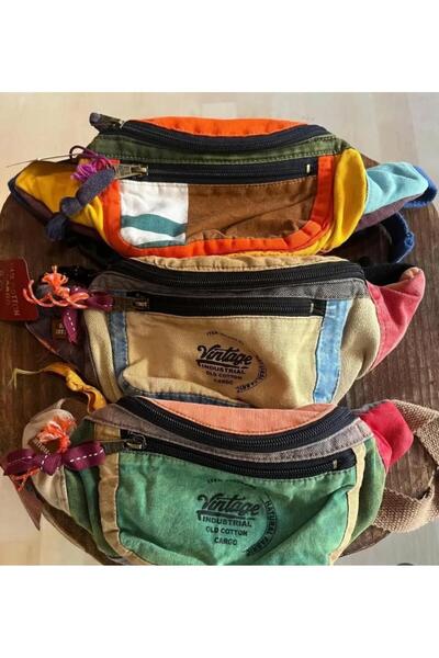 Old Cotton Vintage Salaş Freeback Bel Çantası Renkli KC Summer
