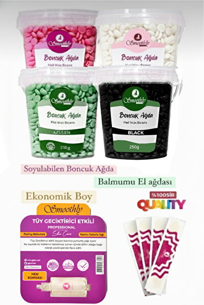 Smoothly Mix 4 Ad. 250 gr 1000 G.soyulabilen Boncuk Seti1 Adet Karınca Yumurta Yağ, Spatula Seti