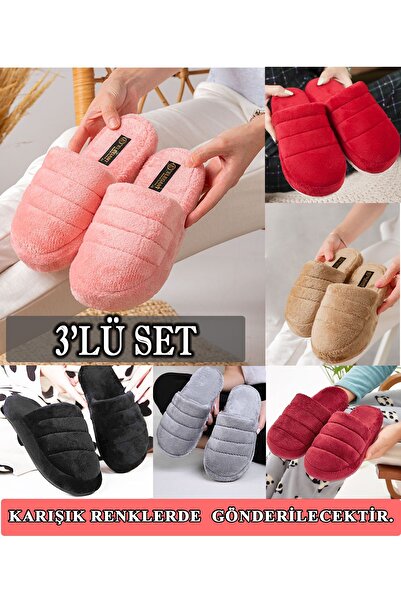 StWenn 3 Πακέτο - Παντόφλες για το σπίτι και την προίκα, Χειμερινές ελαφριές ηχομονωτικές παντόφλες