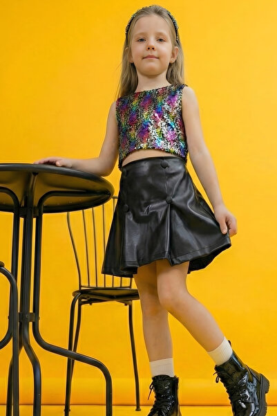 ESİLA KİDS Fusta din piele pentru fete