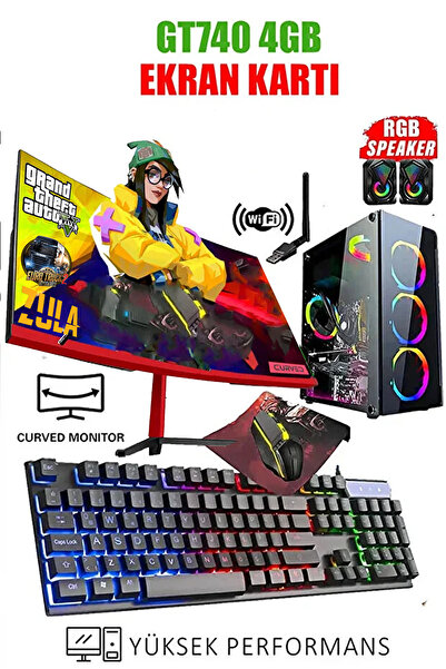 Dmc N169x (GTA 5) I7 860,16GB RAM,256GB SSD,4GB GT740,24"Curved oyuncu Masaüstü Bilgisayarı