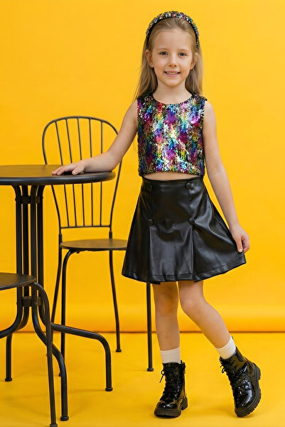 ESİLA KİDS Fusta din piele pentru fete