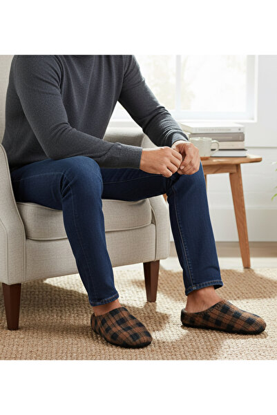 GEZER Men's Winter Comfortable Sole Home Garden Gondola Slippers