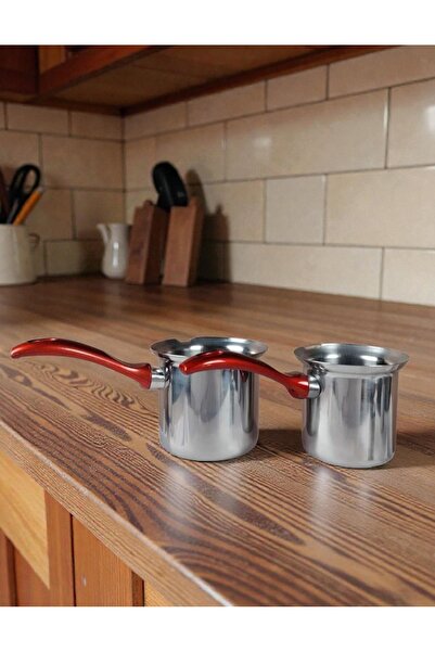 AR HOME طقم 2 قطعة من أواني القهوة من الفولاذ المقاوم للصدأ - 850 مل - 610 مل