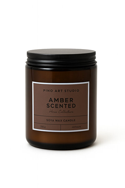 Pino Art Studio AMBER KAVANOZ KAPAKLI MUM AMBER KOKUSU AROMALI 250 CC 1 ADET