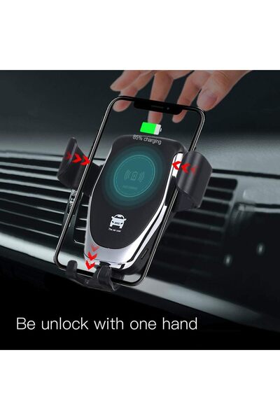Generic Car phone holder and fast wireless charger (2 in 1) 10W - Quick mount compatible with iPhone and Android