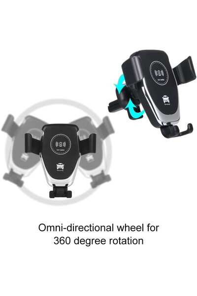 Generic Car phone holder and fast wireless charger (2 in 1) 10W - Quick mount compatible with iPhone and Android
