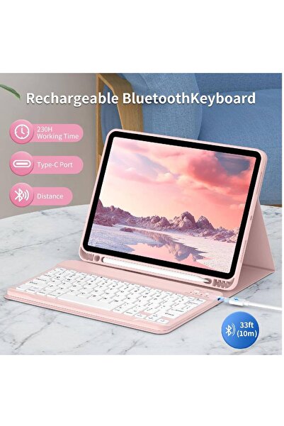 HYX Keyboard Case for iPad Air 13 inch (M3/M2) – Magnetic Detachable, Pink