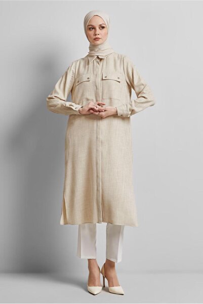 Alvina Shirt Collar Long Tunic 45346