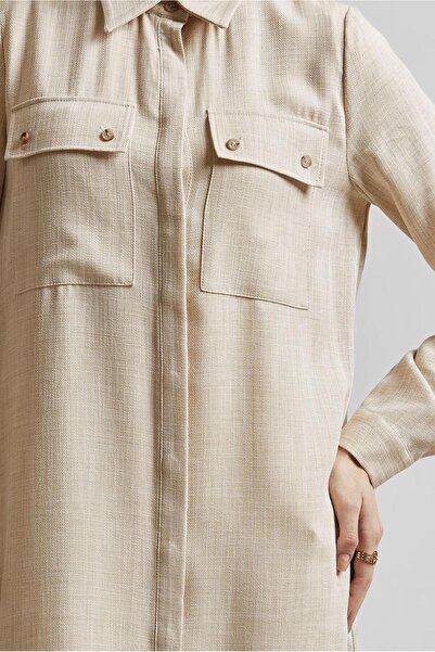 Alvina Shirt Collar Long Tunic 45346