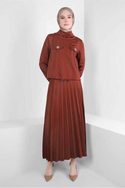 Alvina Pleated Skirt Knitted Suit 44224