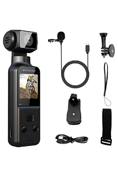 HYX 4K Body Camera Mini Vlog Cam 270° Rotating with External Microphone and 6...