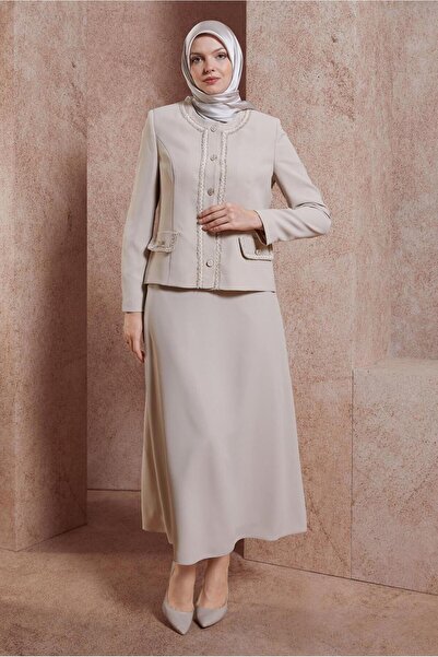 Alvina 30428 Model Buttoned Skirt Suit