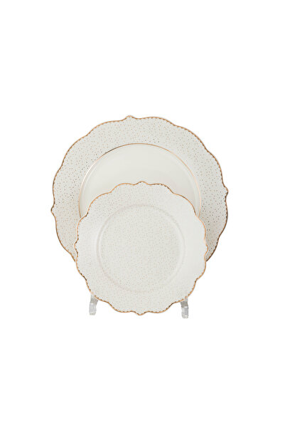 Dania 28-piece porcelain dining set with gold engraving - for 6 people