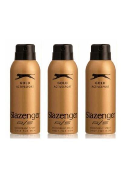 Slazenger Active Sport Gold Deo 150 ml - Erkek Deodorantı x 3 Adet