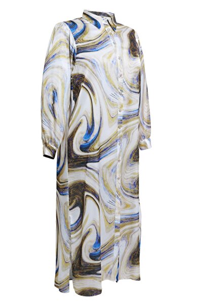 Alvina Patterned Satin Tunic - Plus Size 20522