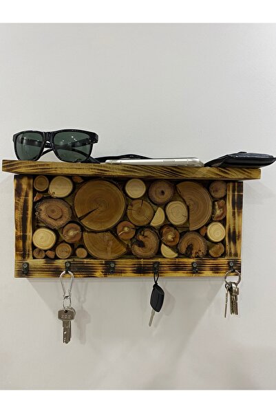 HG WoodArt Dekoratif Doğal Ahşap Anahtar Askısı