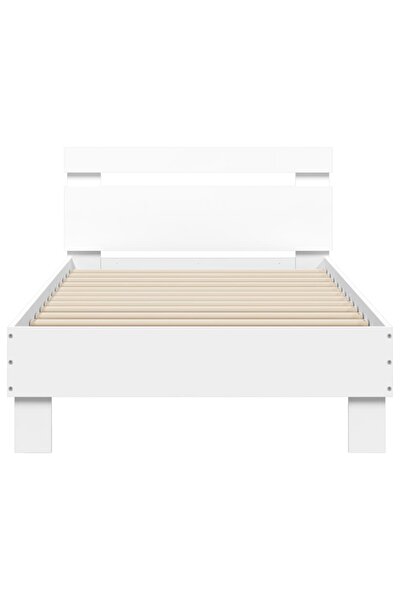 vidaxl Bed Frame without Mattress with Headboard White 90x200 cm