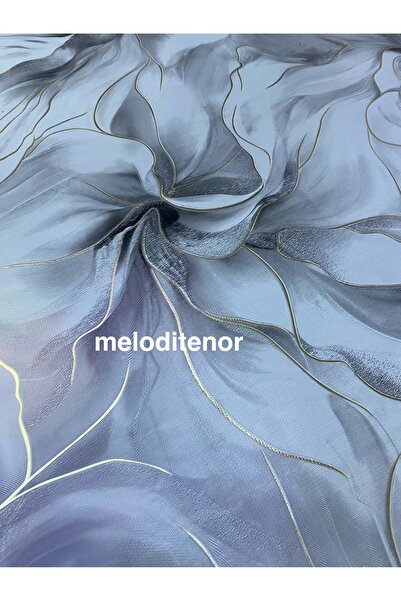 DERYA Golden Gilded Iridescent Shiny Anthracite Marble Fabric Lining Washable Pvc Oilcloth Tablecloth