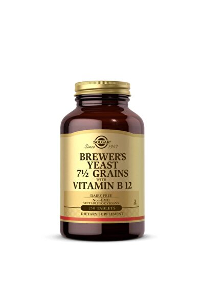 Solgar Brewers Yeast 7 1/2 Grains With Vitamin B12, 250 Tablets, Support Hear...