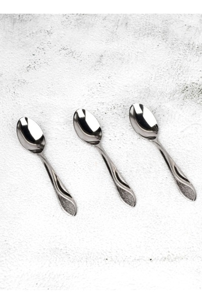 HIC 12-piece stainless steel tea spoon set, silver