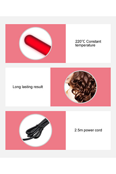 Generic Hair Curling Wand Pink/Black