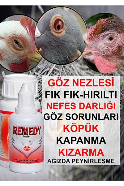 Genel Markalar Remedy Crd Hırıltı Göz Nezlesi Tavuk Güvercin Muhabbet Kuşu ilacı