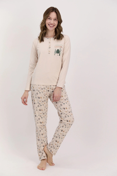 Arnetta Σετ γυναικείες πιτζάμες Chilly Weather Sand Beige
