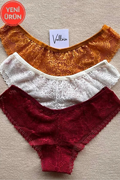 vellora Kadın İç Çamaşırı Brazillian Stil Dantelli Lace Set Kadın Şık Ve Raha...