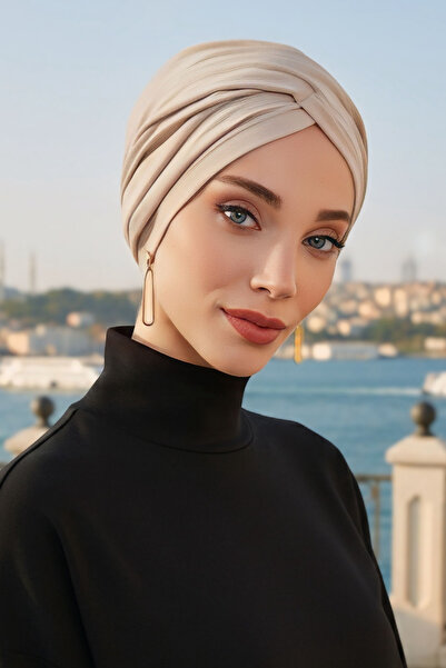 Aisha's Design Χειμερινό μαντήλι ισλαμικής ένδυσης, B-9O, Μπεζ