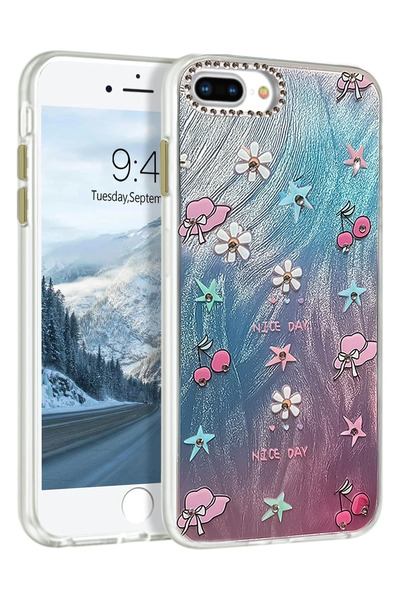 NewFace غطاء حماية لهاتف آيفون 7 بلس من آر دي بي واي دي إن - غطاء بنمط مرآة -...