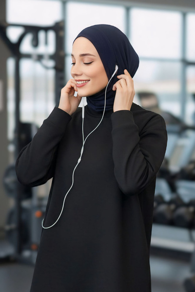 Aisha's Design Combed Cotton Bonnet with Neck Covering Feature and Headphone Opening, B-94