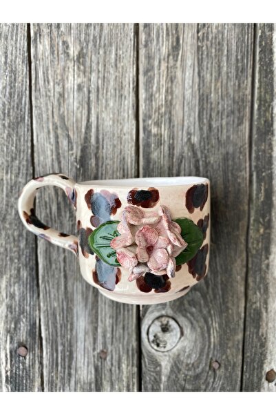 Gesto seramik Soft Pink Floral Leopard Print Single Cup 180ml