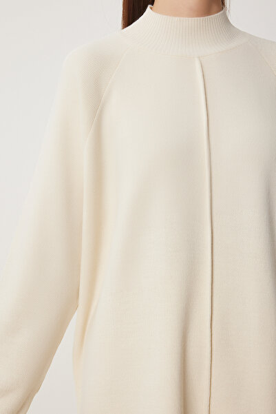 Lovelyİstanbul Cream Color Stylish Knitwear Sweater and Trousers Set - Lmu0001