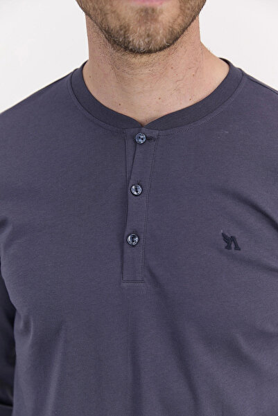 Arnetta Σετ ανδρική μακρυμάνικη πιτζάμες Basic Grey