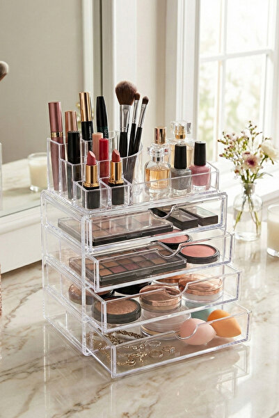 Poomy Οργανωτής καλλυντικών προϊόντων με 8 θήκες και 2 συρτάρια