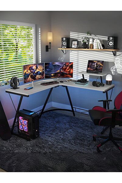 Venpara L Shaped Gaming Table, Large Computer Desk, Office Desk with Anti Scratch Waterproof Surface