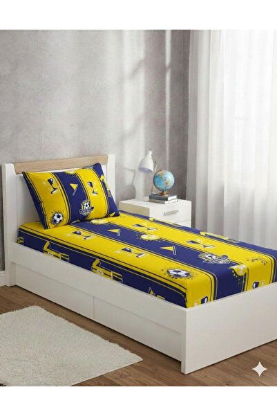 VODDİ Cotton Fan Patterned Sheet Set + Pillowcase for Kids (with Elastics)