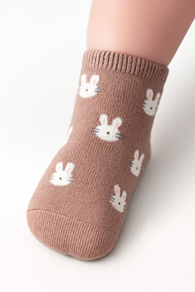 SOLDE SOCKS 2 Çift Aynı Model Pamuklu Kaymaz Taban Bebek Çorabı – Yıkamada Bo...