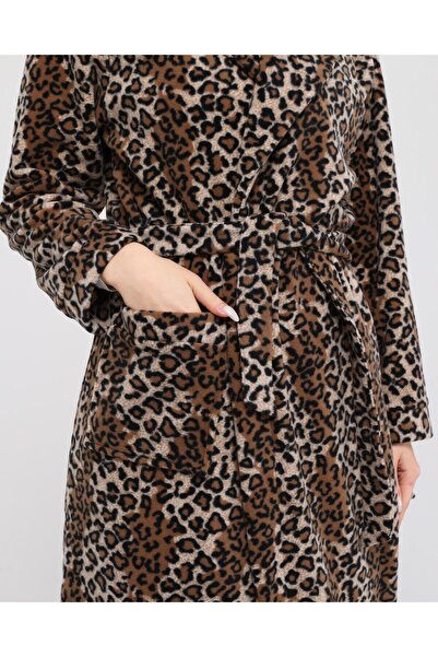 LİKAPA Φλις φόρεμα με μακρύ γιακά σάλι 226