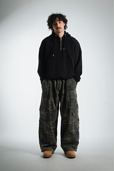 No Future Street Style Half Zip Oversize Men's Hoodie Nf0336Sy