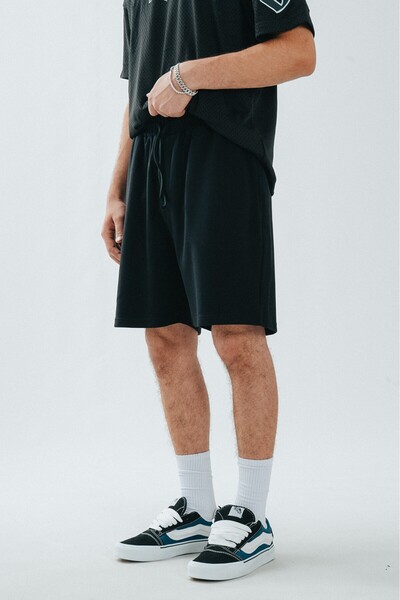 Twobucks Black Pique Men's Shorts