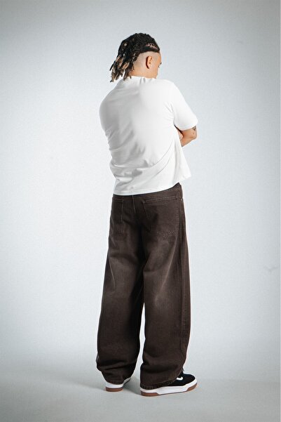 GRJ denim Bronze Drift Brown Wide Leg Super Baggy Men's Jean Trousers