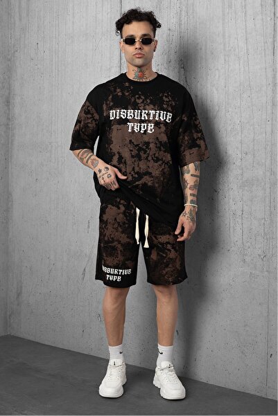 Plus Eighteen Black Disburtive Type Men's Shorts